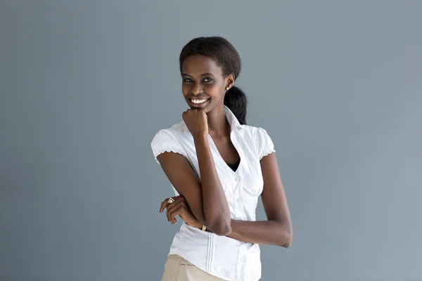 Happy black woman smiling — Stock Photo, Image