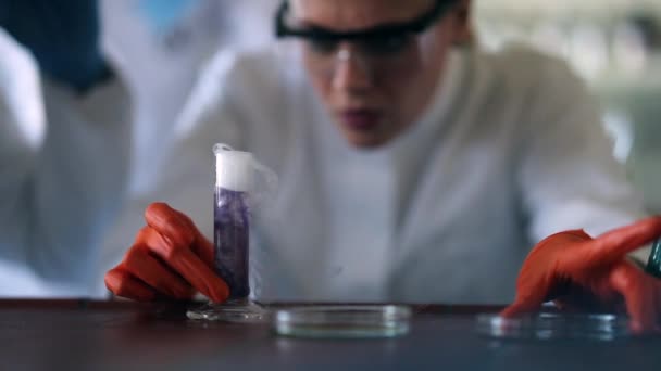 Análise Laboratorial Novo Vírus Corona Laboratório Pesquisa Química Clínica Infecção — Vídeo de Stock