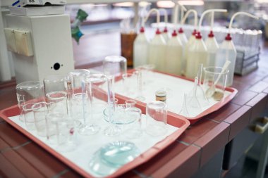 Lab equipment in a sterile environment of the laboratory. Chemistry, lab, apparatus