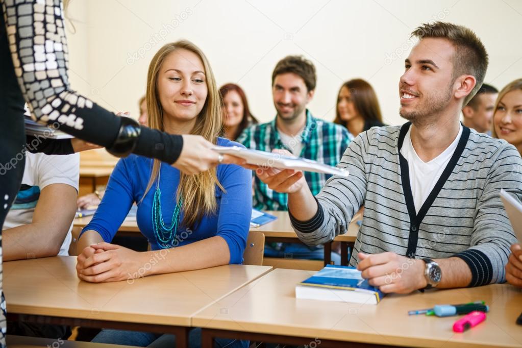 Teacher gives student test