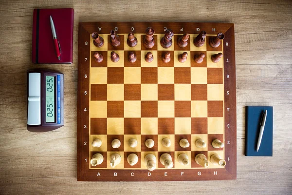 Chessboard, top view — Stock Photo, Image