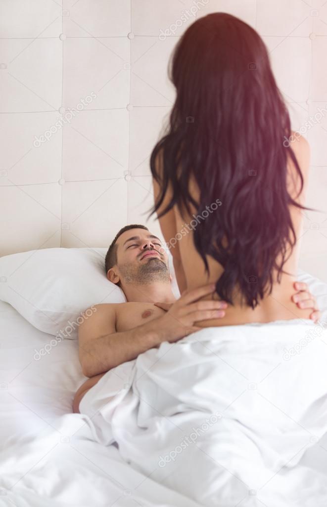 Curvy shower long hair couple