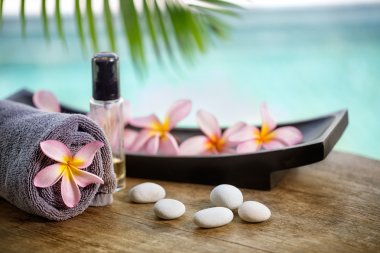 Balinese spa setting clipart