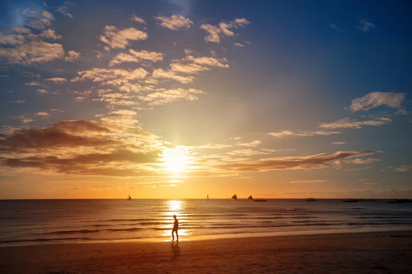 Sunset on the beach — Stock Photo, Image