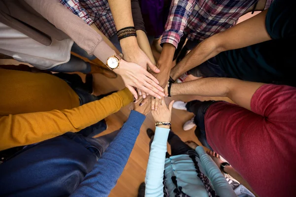 All hands together, racial equality in team — Stock Photo, Image