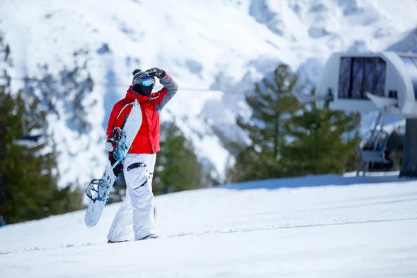 Extremo esporte de inverno Snowboarder — Fotografia de Stock