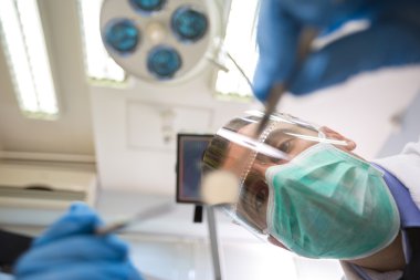 Alt görünümü bir dişçi çalışma 