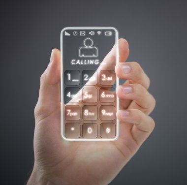 Şeffaf mobil akıllı telefon