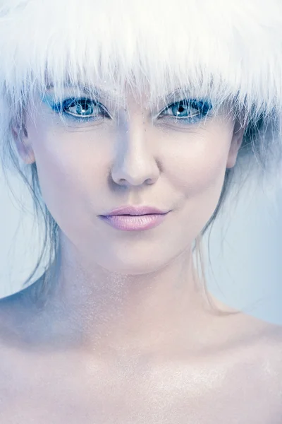 Téli hölgy portréja — Stock Fotó