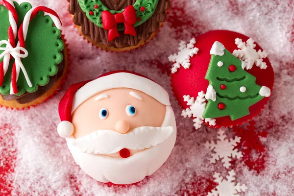 Cupcakes festivos de Natal — Fotografia de Stock