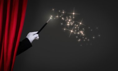 magic wand on stage clipart
