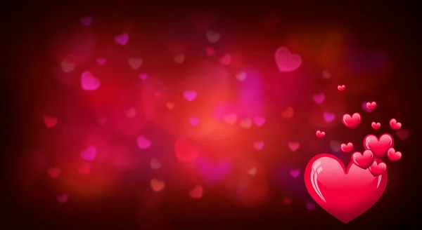 Fondo del día de San Valentín con formas de corazón rojo — Foto de Stock