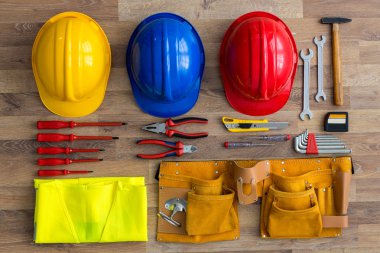 Üstten Görünüm iş araçları üzerinde woo