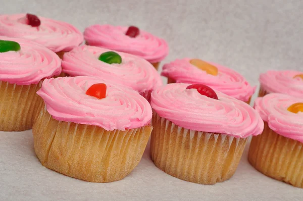 Deliciosos cupcakes rosa — Fotografia de Stock