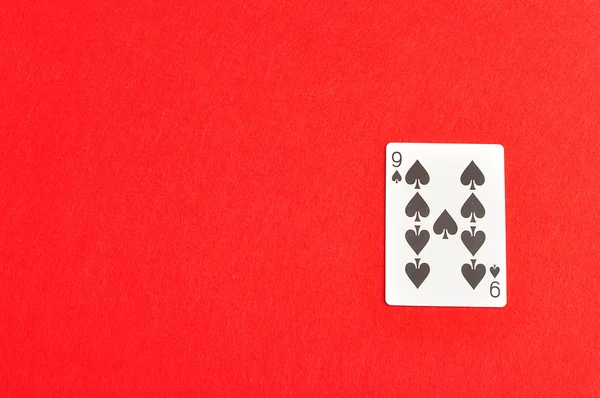 Jugando a cartas. Nueve de picas — Foto de Stock