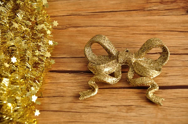 A glitter golden bow Stock Picture