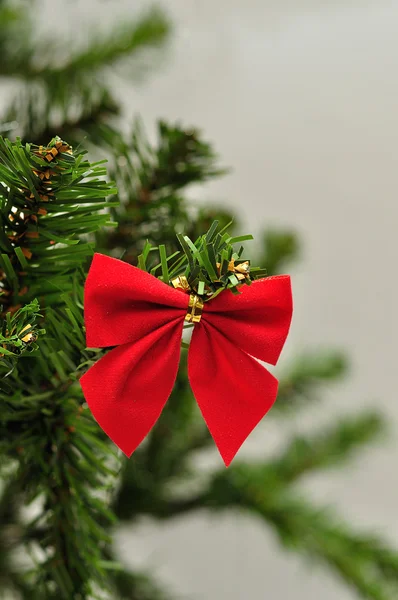 크리스마스 나무 가지에 걸려 붉은 나비 — 스톡 사진