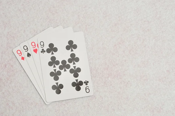 El palo diferente de las tarjetas número 9 — Foto de Stock