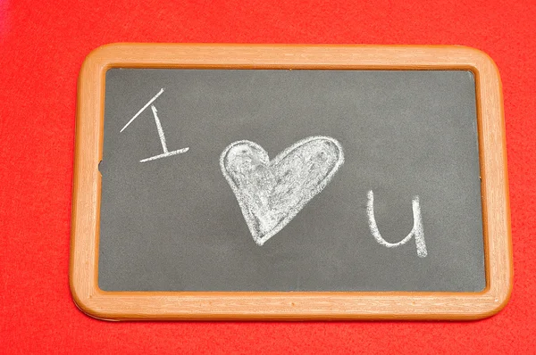 Ich liebe dich auf einer Tafel geschrieben — Stockfoto
