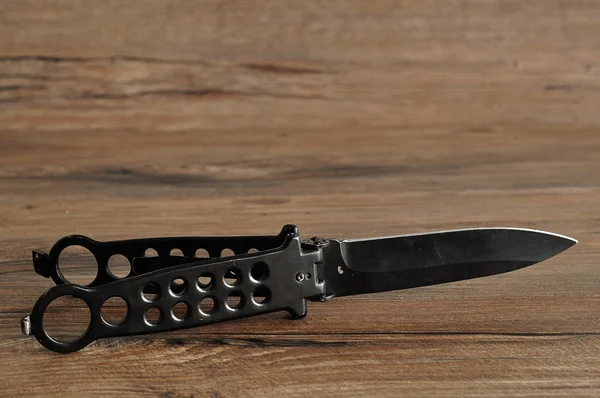 Steel butterfly knife (balisong) — Stock Photo, Image