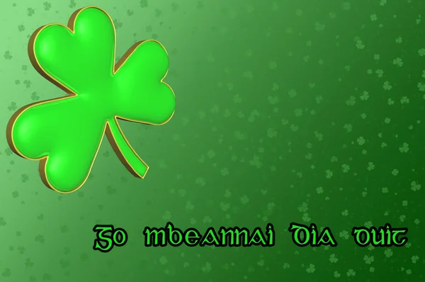 Saint Patrick's Day Card z zielona koniczynka i błogosławieństwo — Zdjęcie stockowe