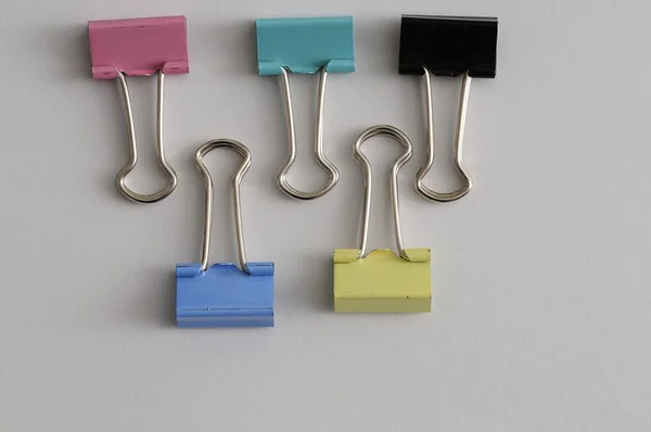 Colorful binder clips — Stock Photo, Image