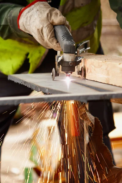 Plasma de corte de acero — Foto de Stock