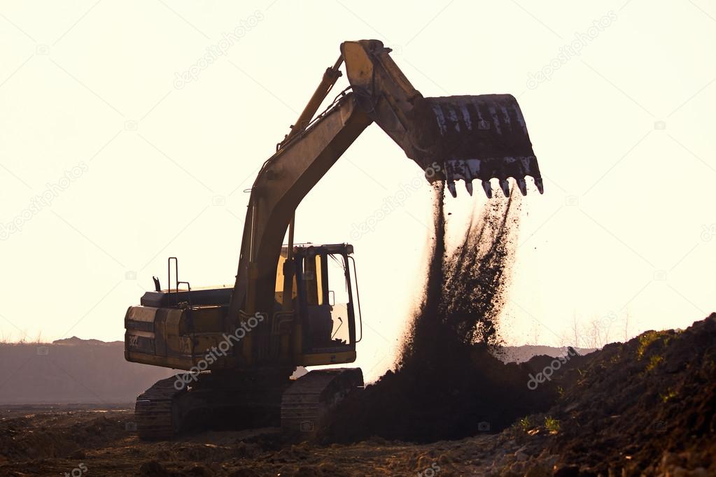 digging with an excavator