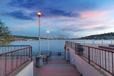 Gaz işleri Park Seattle alacakaranlıkta