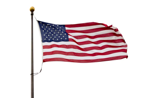 USA vlag geïsoleerd op witte achtergrond — Stockfoto