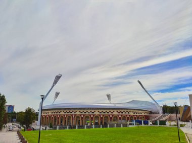 Minsk, Belarus - 3 Eylül 2020 - Beyaz Rusya Cumhuriyeti 'nin başkenti New Dynamo Stadyumu