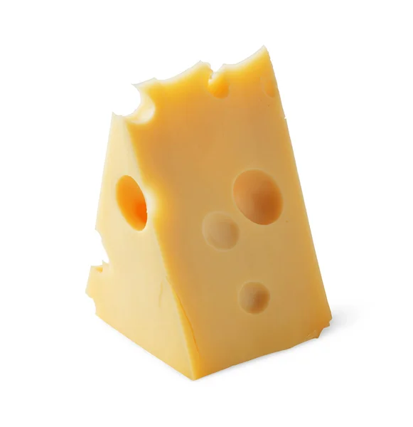 Piece of Cheese with holes — Stock Photo, Image