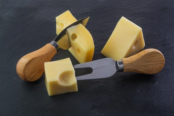 Three pieces of cheese — Stock Photo, Image