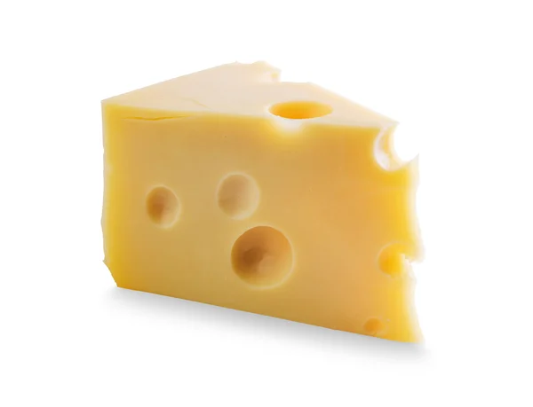 Шматочок сиру з отворами — стокове фото