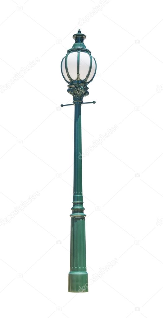 green street lamppost