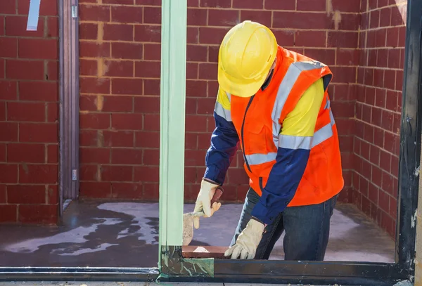 Maurer auf der Baustelle — Stockfoto