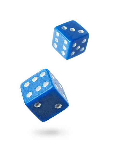 Two blue gambling dices — Stock Photo, Image