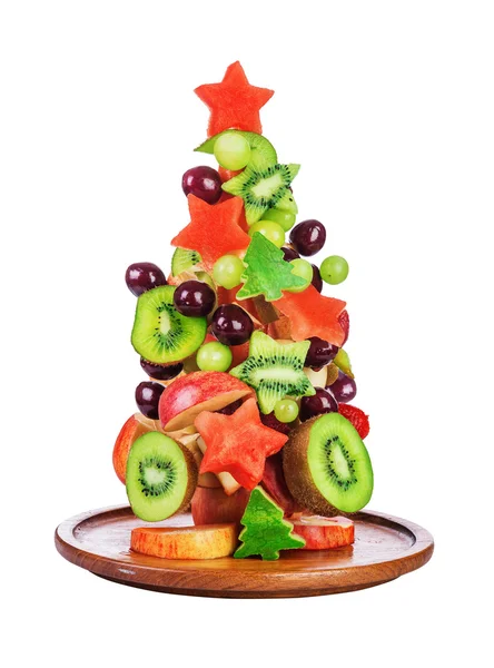 Christmas tree fruit salad — Stock Photo, Image