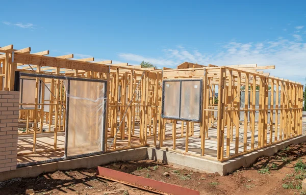 Nieuwe woningbouw framing. — Stockfoto