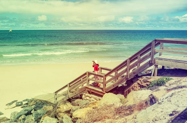 Lady in red — Stock Photo, Image