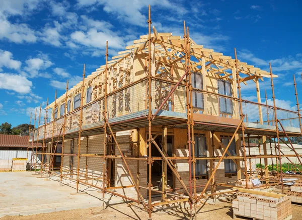 Construction site with the house — Stock Photo, Image