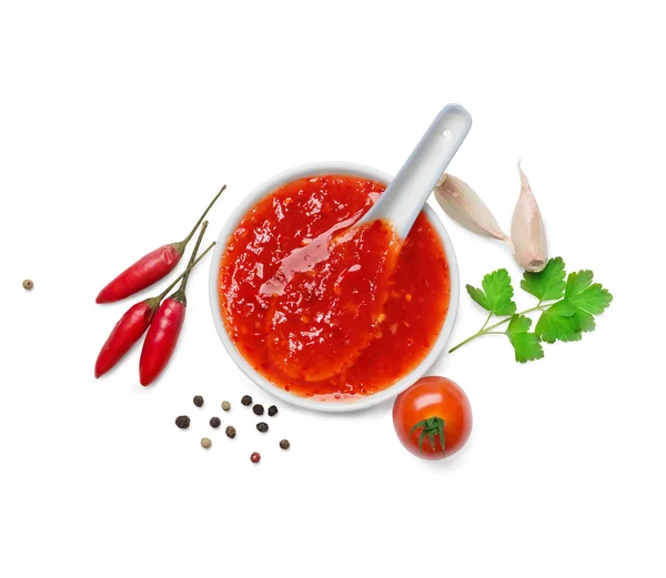 Red hot chilli sauce — Stock Photo, Image