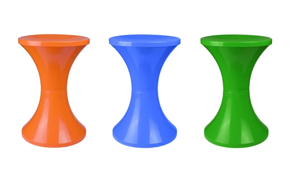 Three plastic stool — Stock Photo, Image