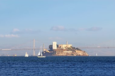 Alcatraz Adası San Francisco Körfezi, Kaliforniya'görüntülendi