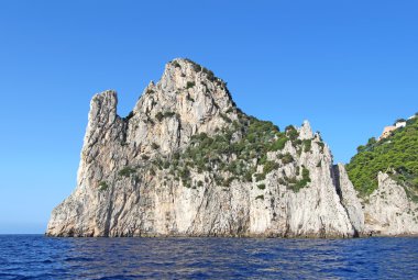 Deniz yığını (faraglione) Stella kıyısı açıklarında Capri, İtalya