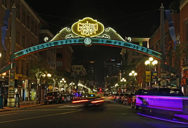 Wejście do dzielnicy Gaslamp w San Diego w Kalifornii — Zdjęcie stockowe