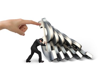 Kadın el yardımı ile düşen dolar sembolleri durdurma Işadamı