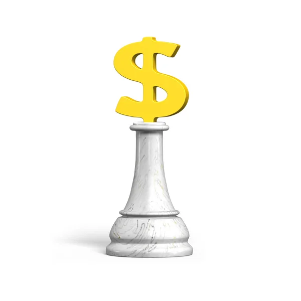 3D money chess of golden dollar currency — Stock Photo, Image