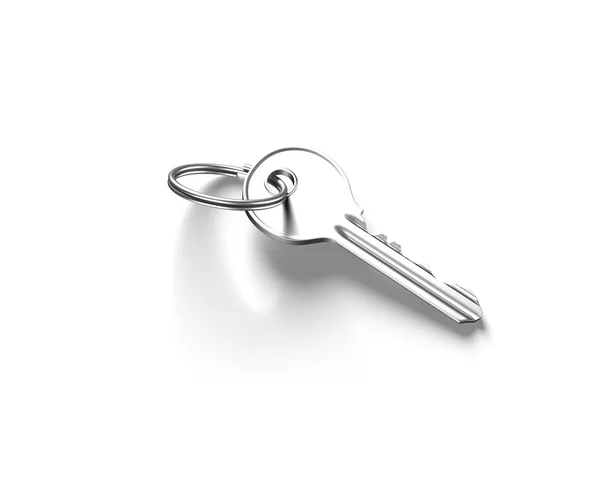 3d silberner Schlüssel — Stockfoto