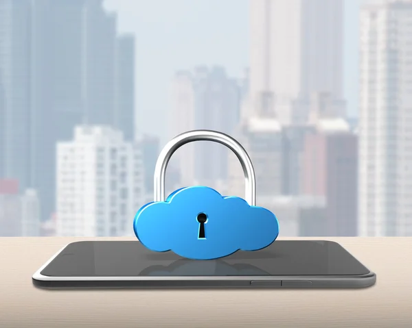 Cloud lock with smart tablet — Stock Photo, Image